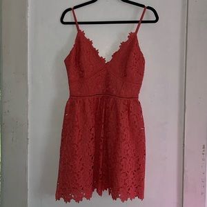 Bebe coral lace dress NWT- “Valentina Blossom”